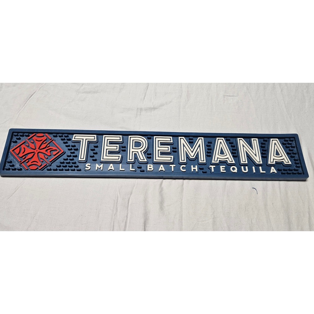 Teremana Bar Mat Spill Runner Unisex OS Blue Small Batch Tequila Rubber Logo